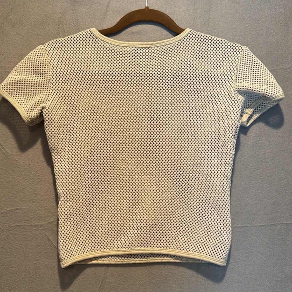 St. Agni Cream Short Sleeve Mesh Tee - Picture 5 of 5